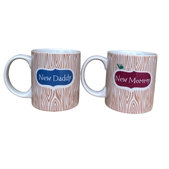 New Mommy & New Daddy Set 2 Coffee Mugs With Psalm 3:5 Bible Verse DaySpring - Picture 1 of 11